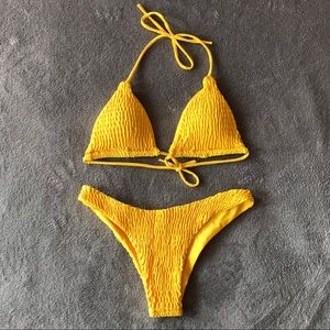 SHEIN Tie Back Ruched Bikini Set | New